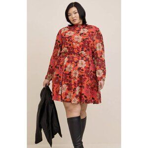 Floral Red Dress